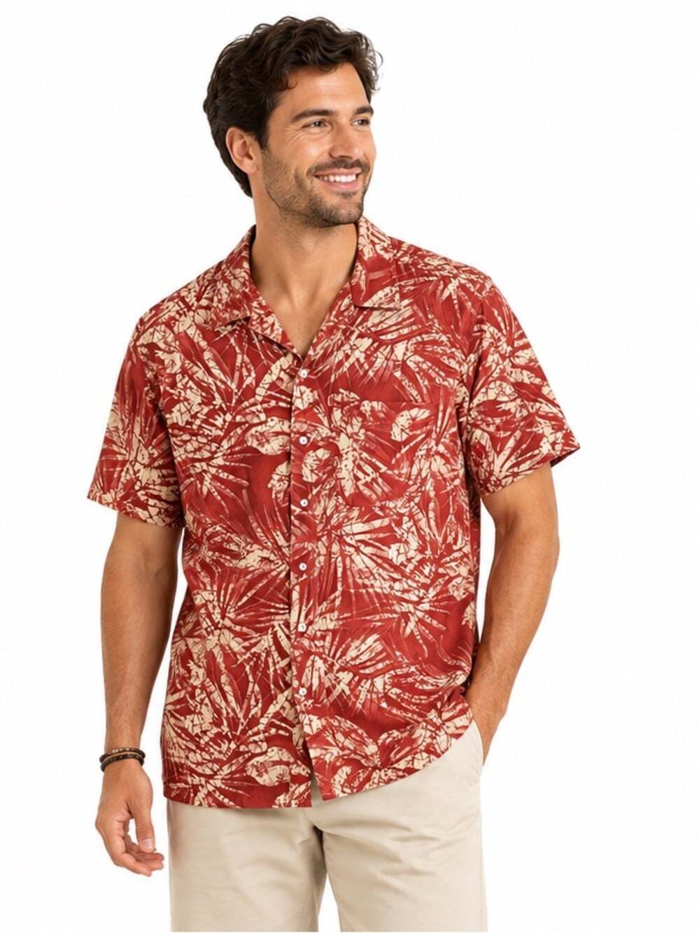 Polo Ralph Lauren Clayton Vintage 90s Silk Blend Tropical Camp Shirt Large Men